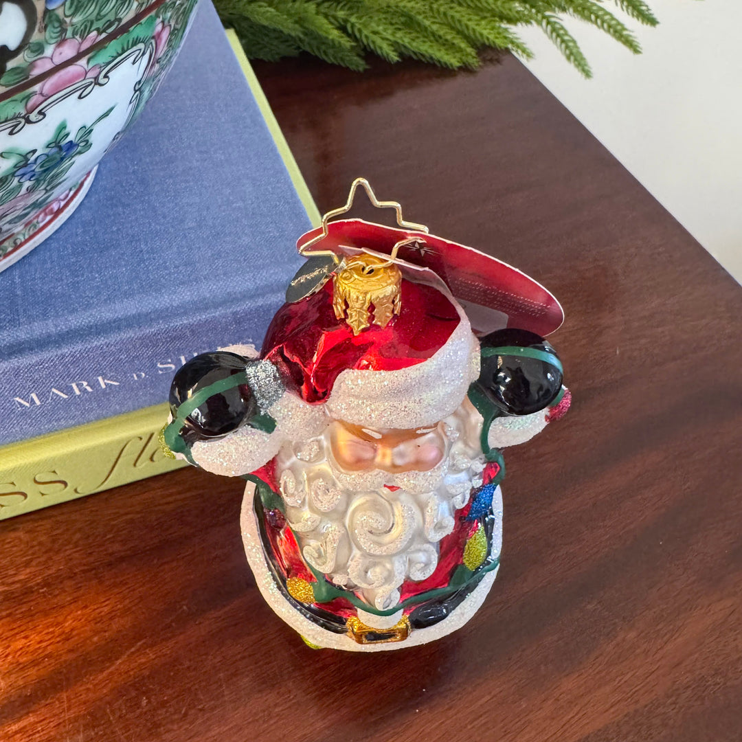 Christopher Radko Tangled Tidings Santa with Christmas Lights Ornament