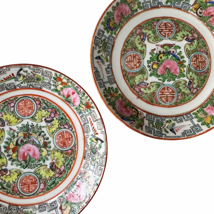 Antique Rose Canton Saucers