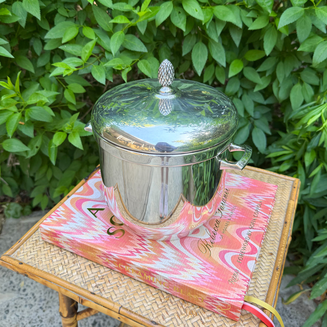 Vintage Sheffield Silver Plated Lined Covered Ice Bucket