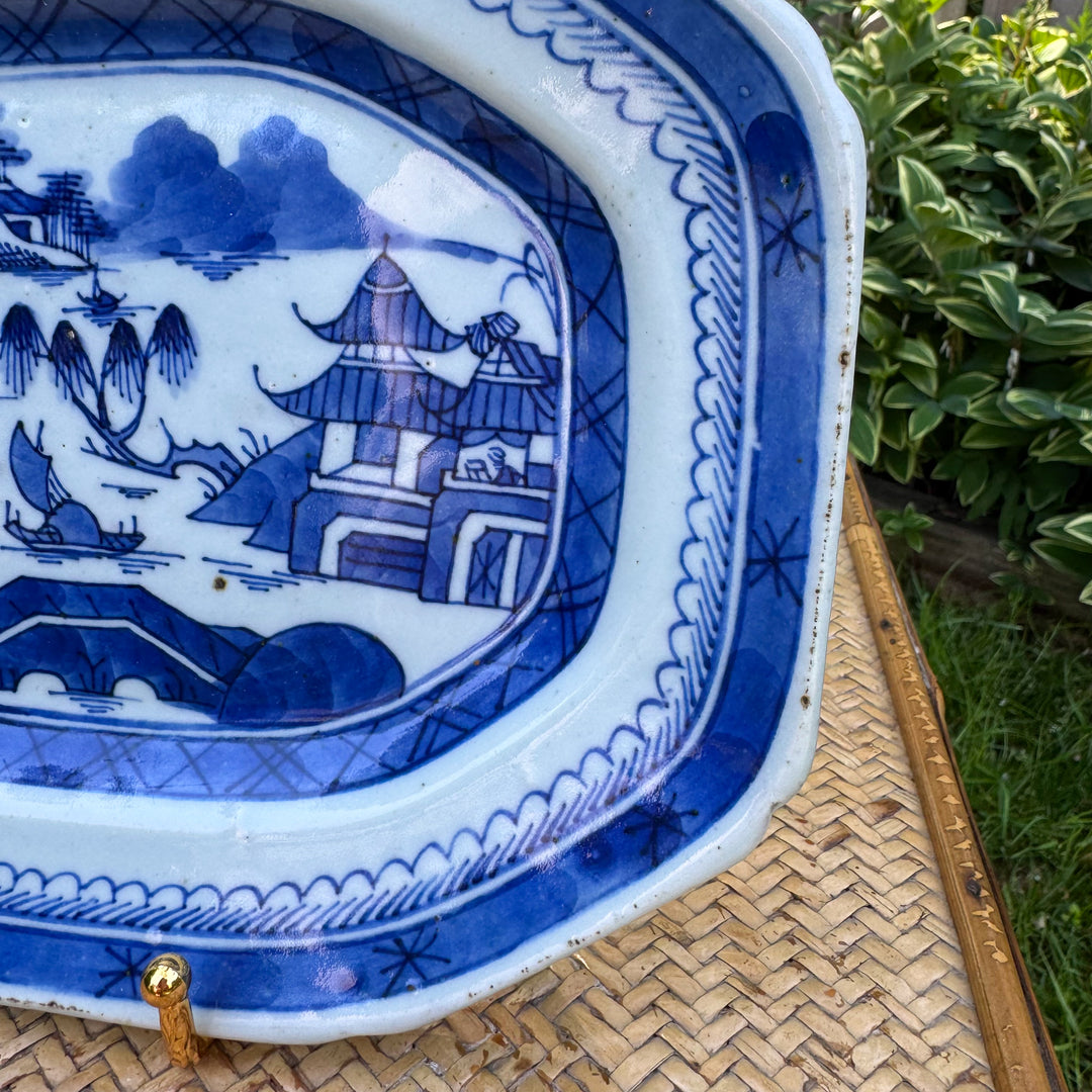 Antique Blue Canton Platter