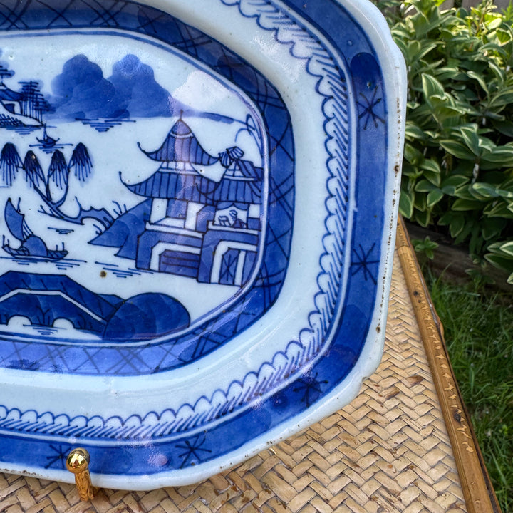 Antique Blue Canton Platter