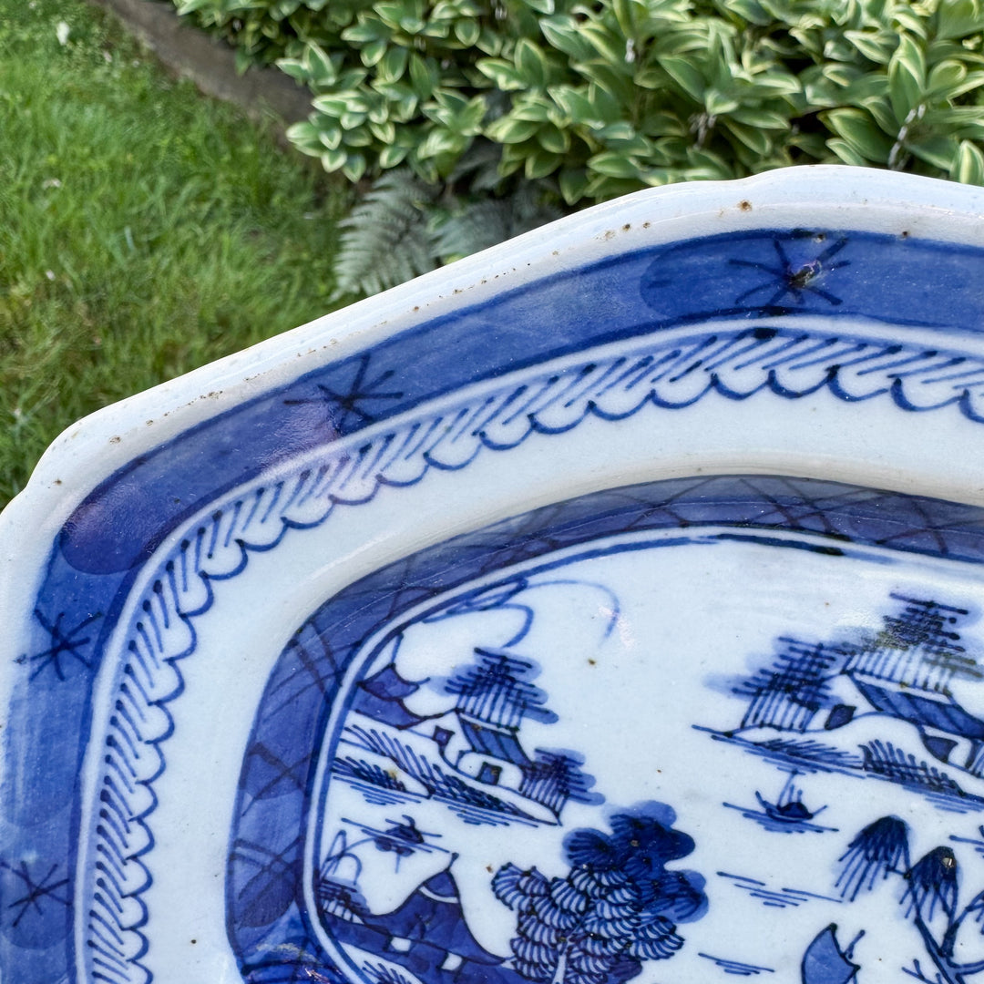Antique Blue Canton Platter