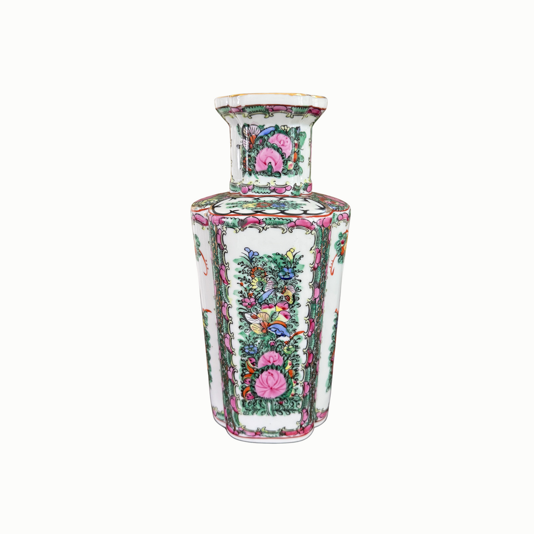 Vintage Rose Canton Vase