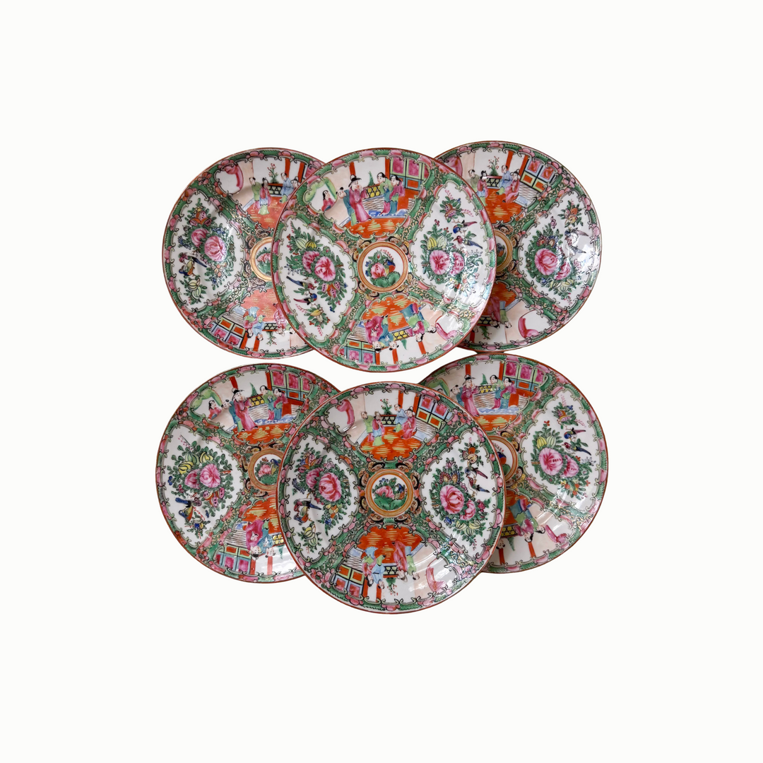 Vintage 9.5" Rose Medallion Plates