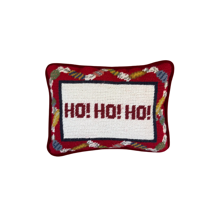 Ho! Ho! Ho! Christmas Needlepoint Pillow