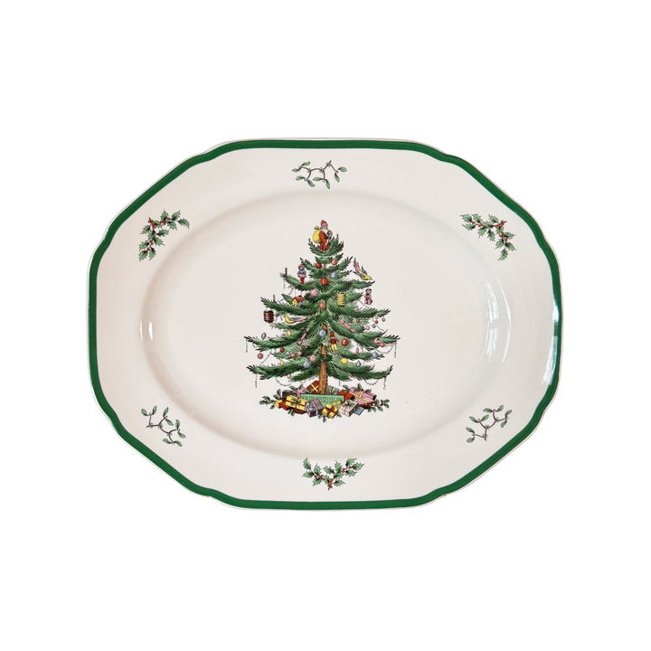 Vintage Spode Christmas Tree Platter - Made in England