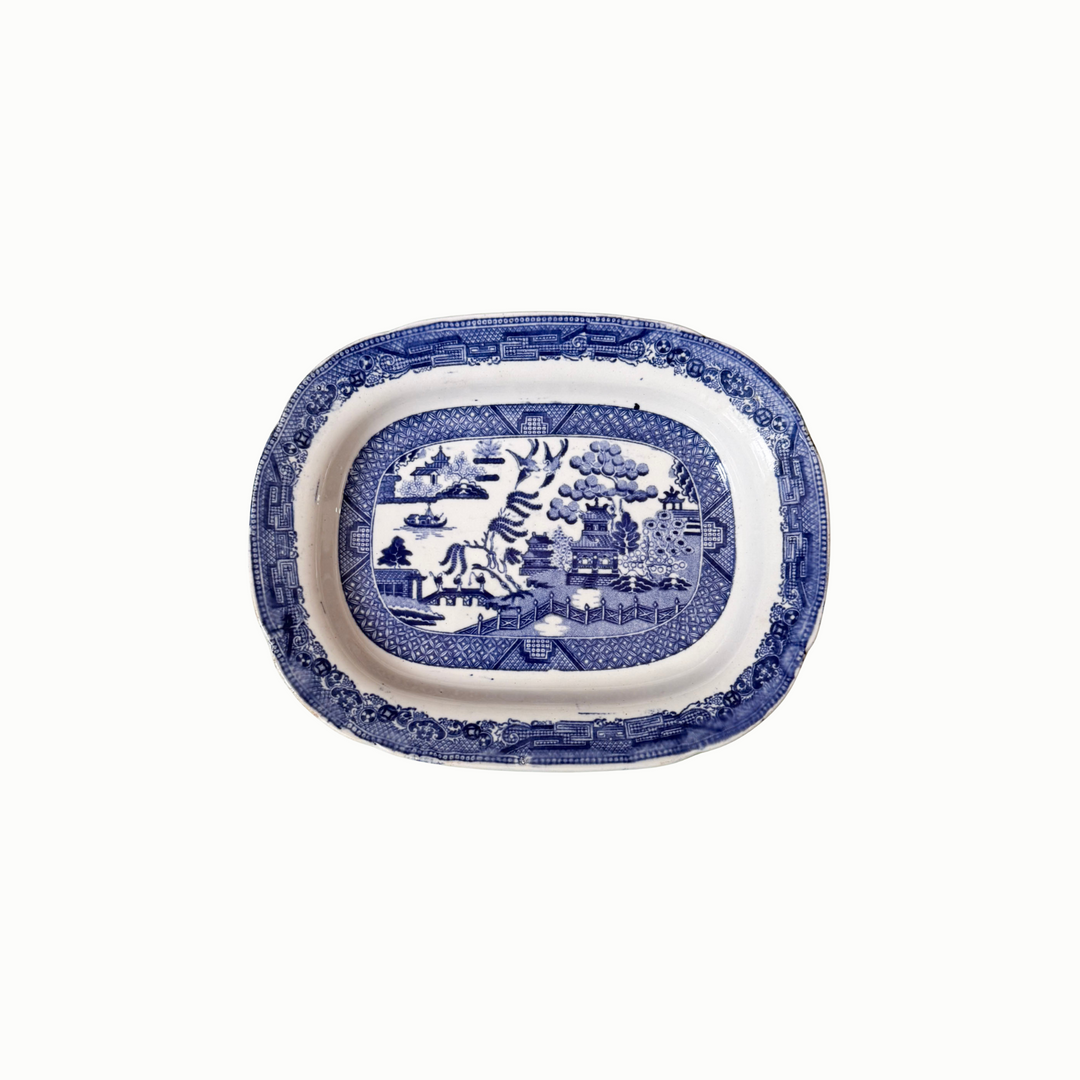 Mini Antique Blue Willow Platter