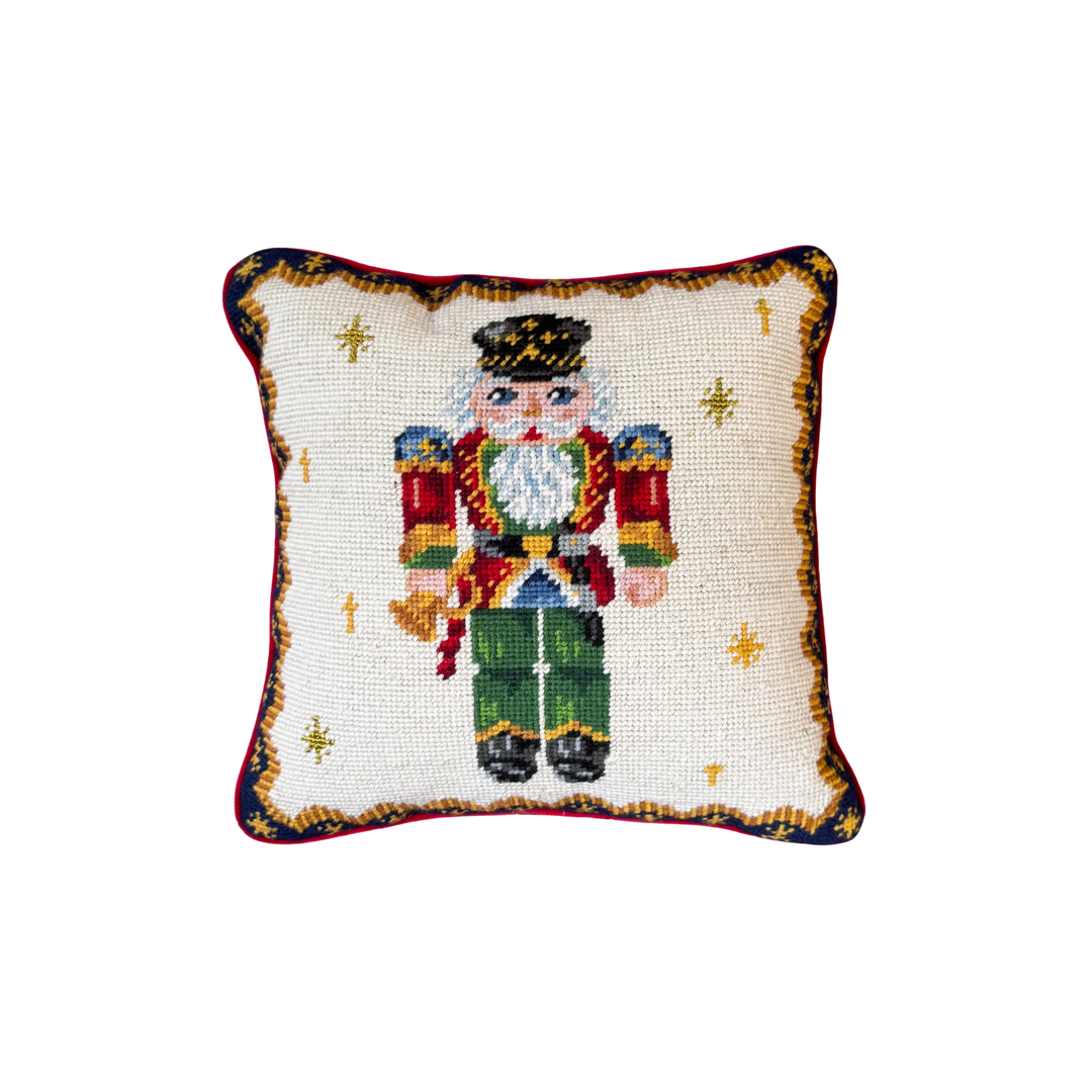 Vintage Nutcracker Needlepoint Pillow