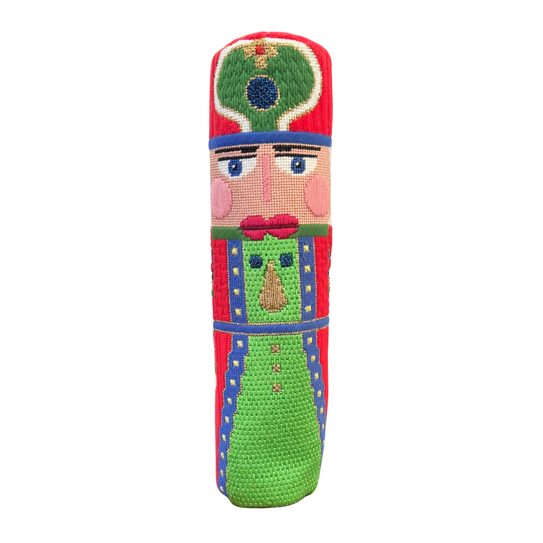 Vintage Round Needlepoint Nutcracker