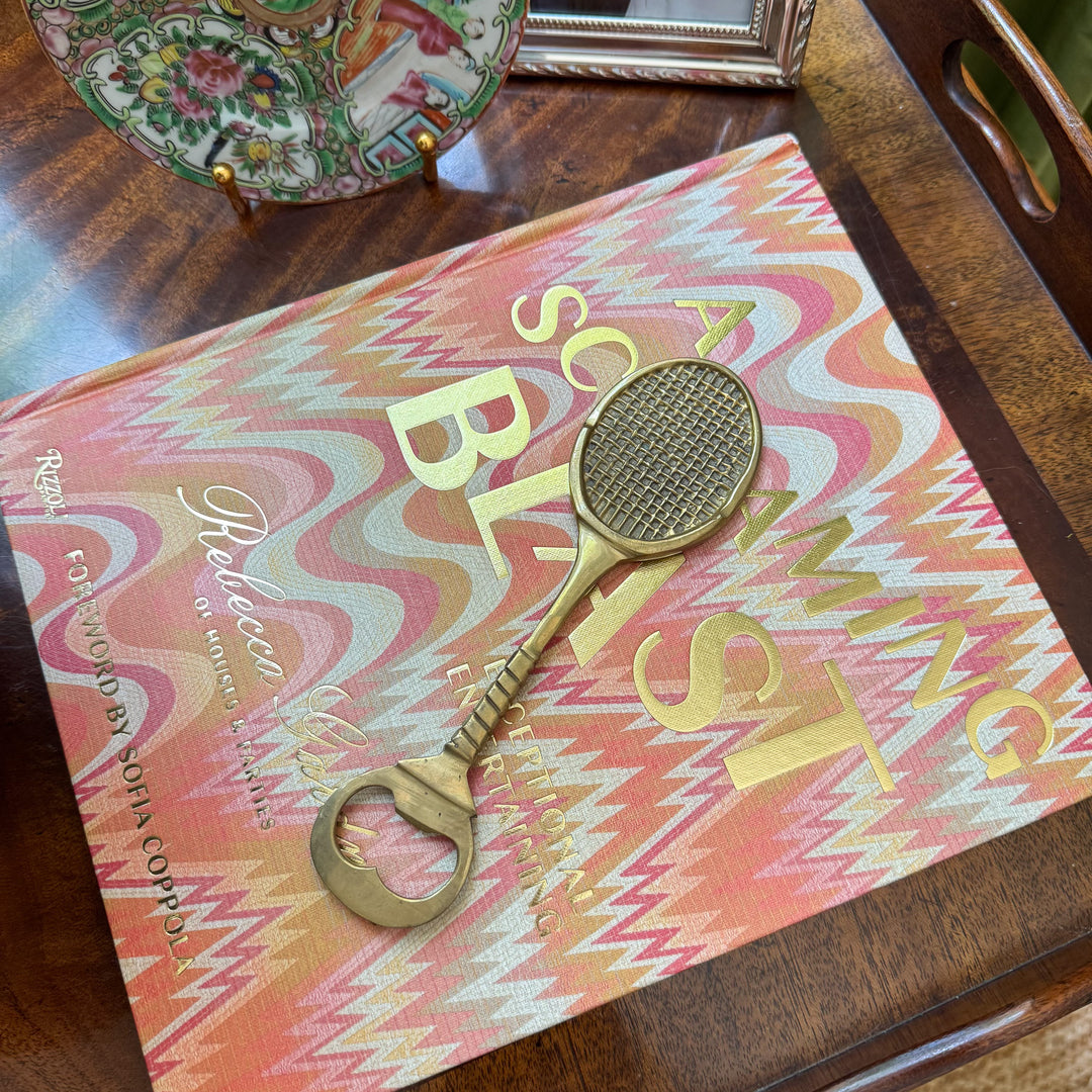 Vintage Brass Tennis Racket Bottle Opener