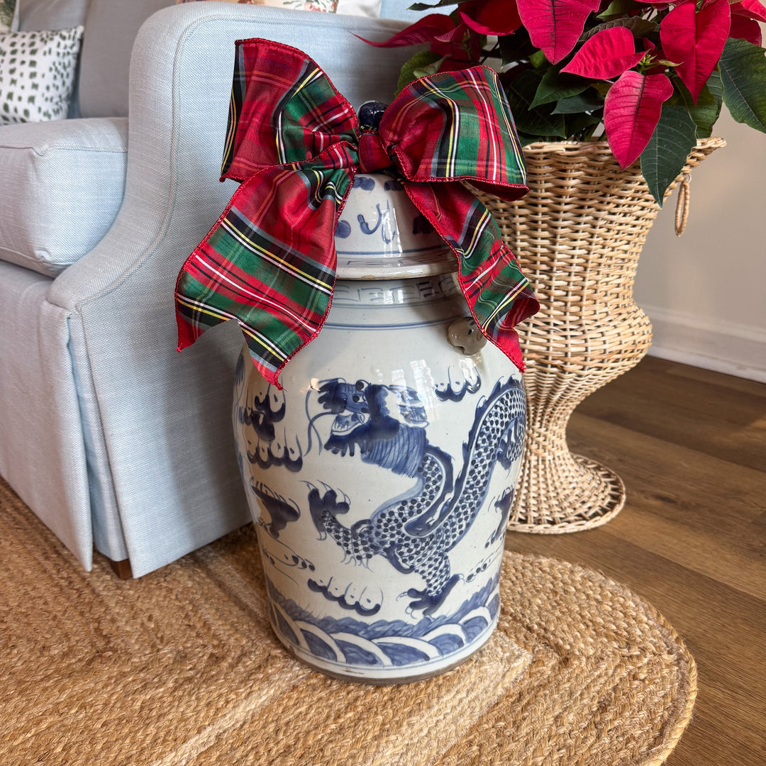 Blue and White Dragon Temple Jar