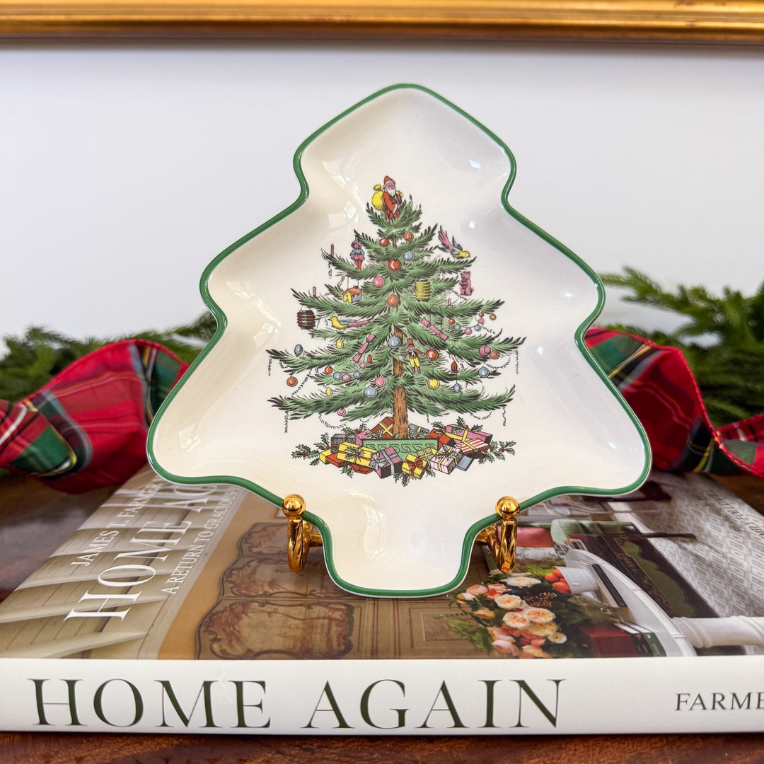 Vintage Spode Christmas Tree Shaped Dish
