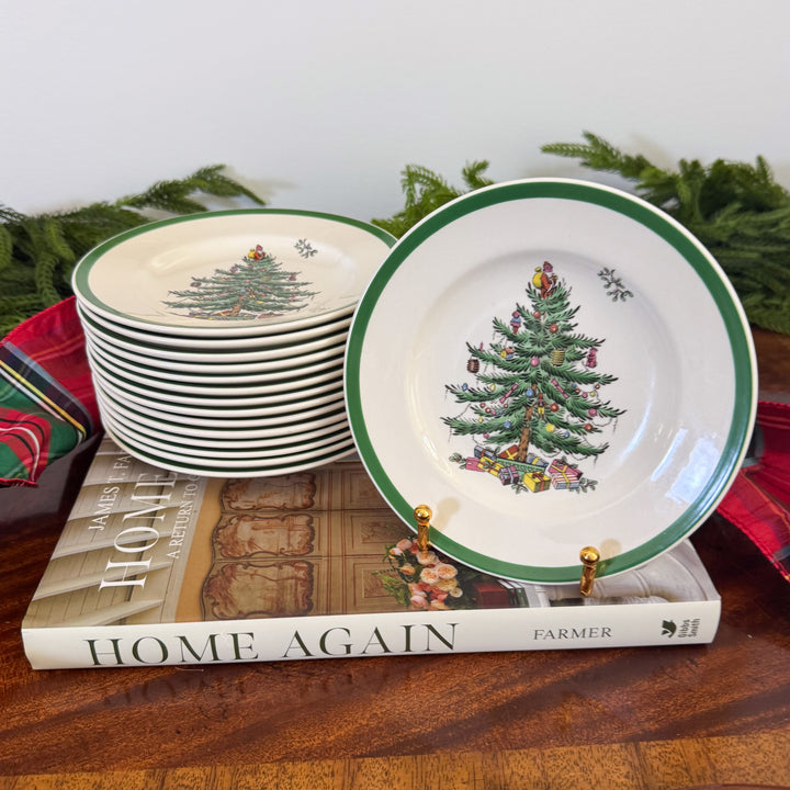 Vintage Spode Christmas Tree Bread and Butter Plates