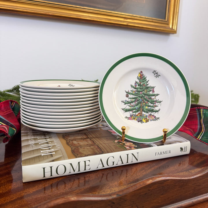 Vintage Spode Christmas Tree Bread and Butter Plates