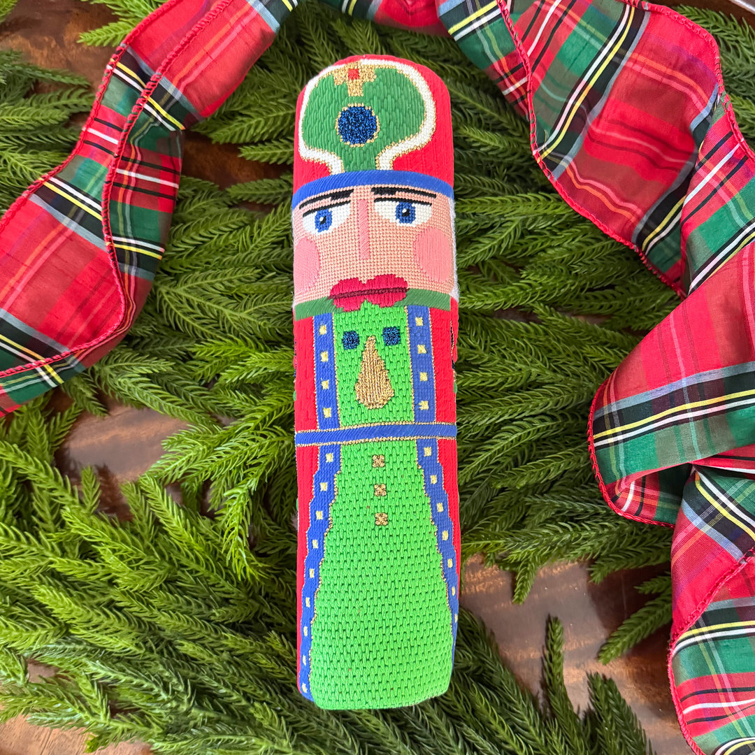 Vintage Round Needlepoint Nutcracker