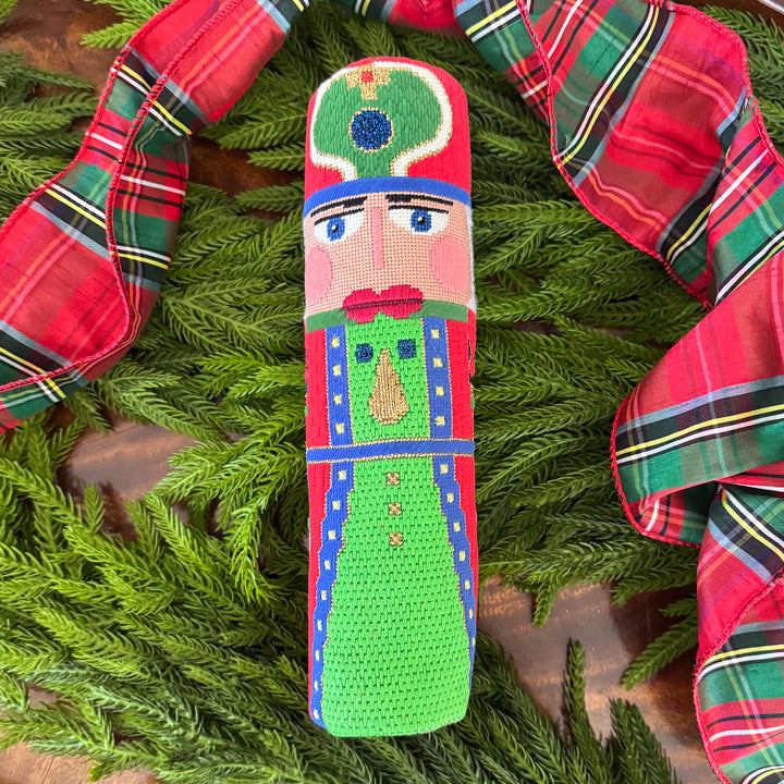 Vintage Round Needlepoint Nutcracker