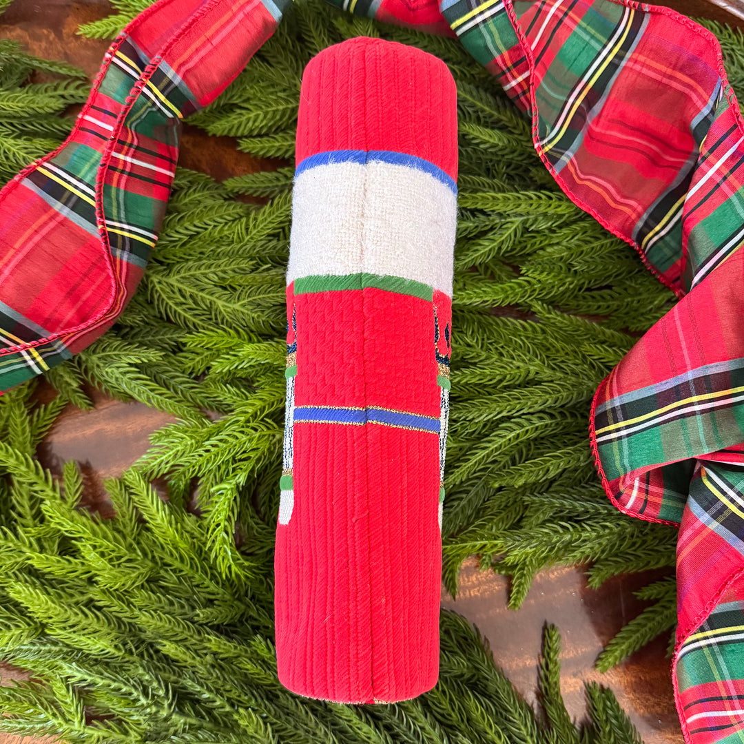 Vintage Round Needlepoint Nutcracker