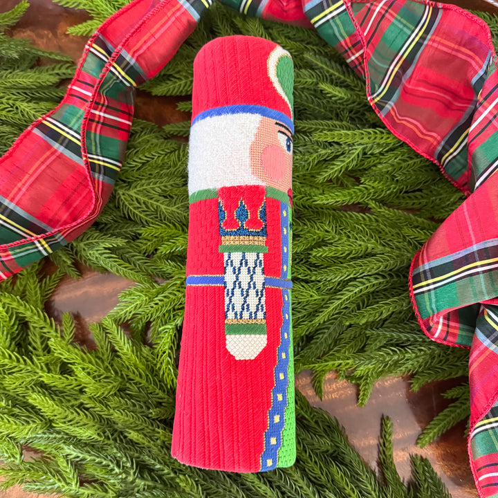 Vintage Round Needlepoint Nutcracker