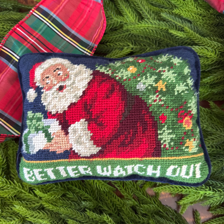 Better Watch Out Needlepoint Pillow