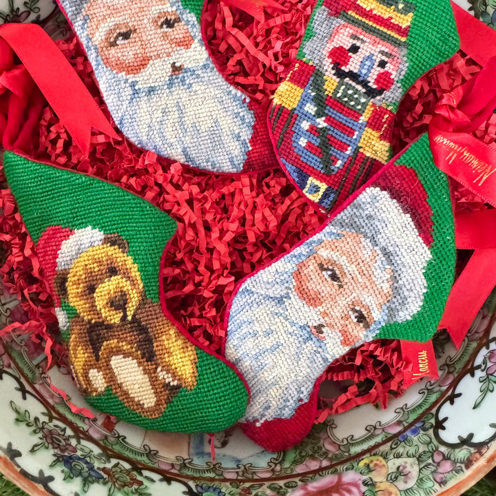 Vintage Neiman Marcus Petite Needlepoint Stockings