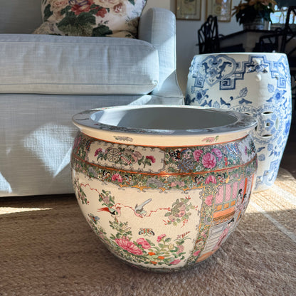 Rose Medallion Fishbowl Planter