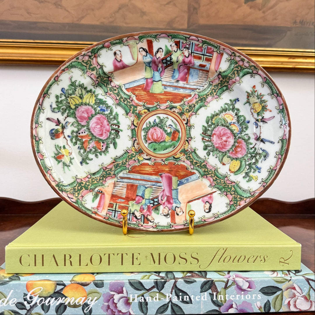Antique Small Rose Medallion Platter