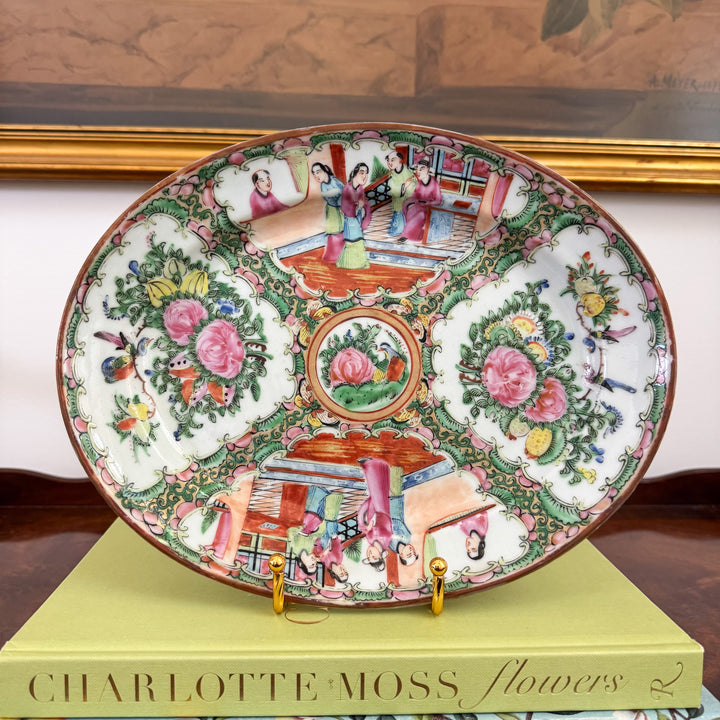 Antique Small Rose Medallion Platter