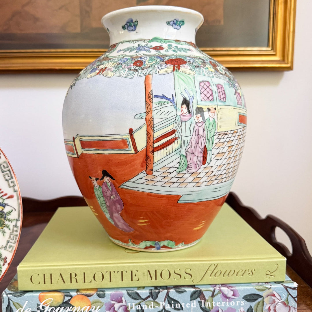 Vintage Rose Medallion Vase