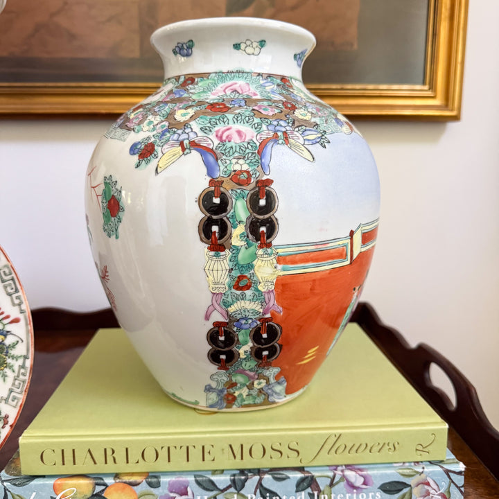 Vintage Rose Medallion Vase