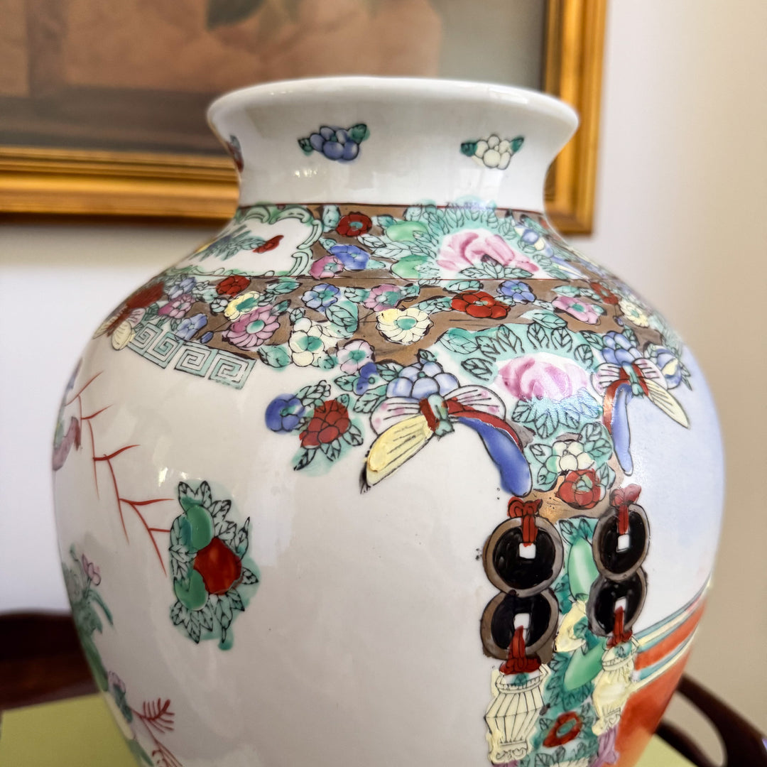 Vintage Rose Medallion Vase
