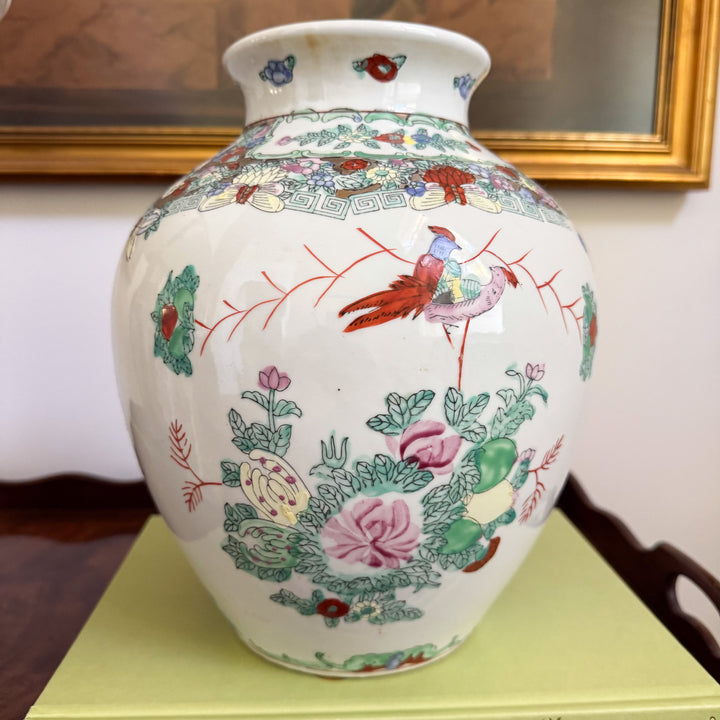 Vintage Rose Medallion Vase
