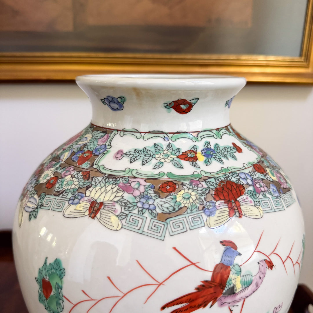 Vintage Rose Medallion Vase