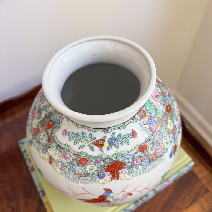 Vintage Rose Medallion Vase