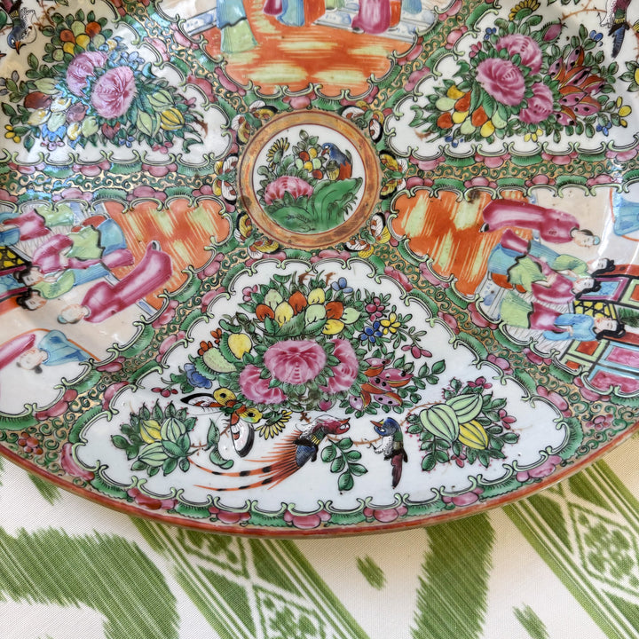 Large Antique Rose Medallion Platter