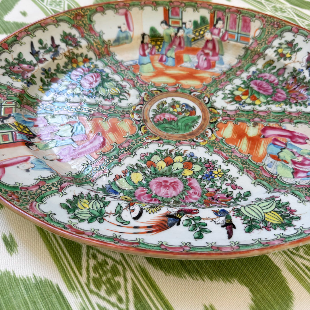 Large Antique Rose Medallion Platter