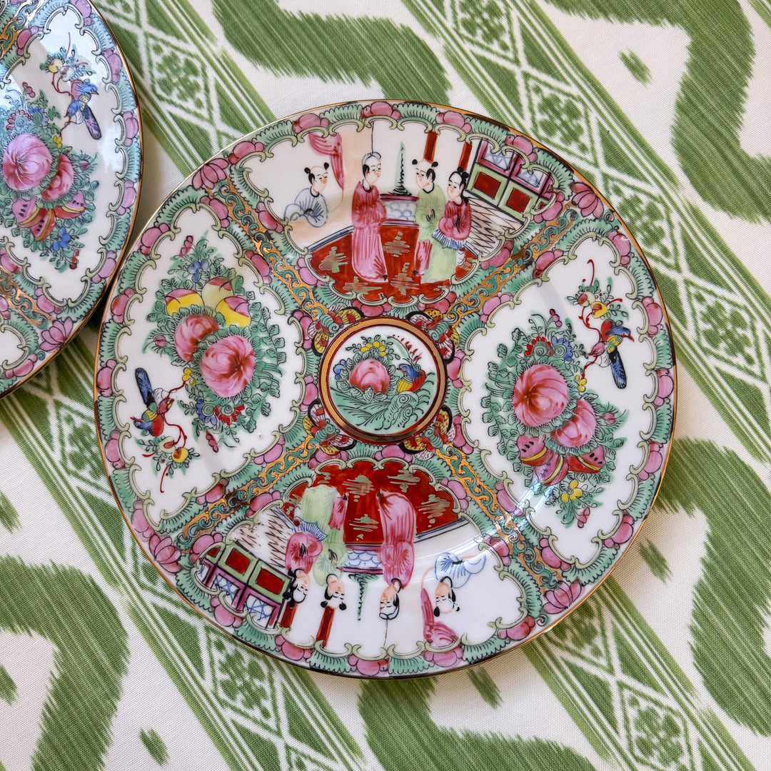 Vintage Rose Medallion Pair of Plates - St. Mary's Hospital Ball Palm Beach 1973