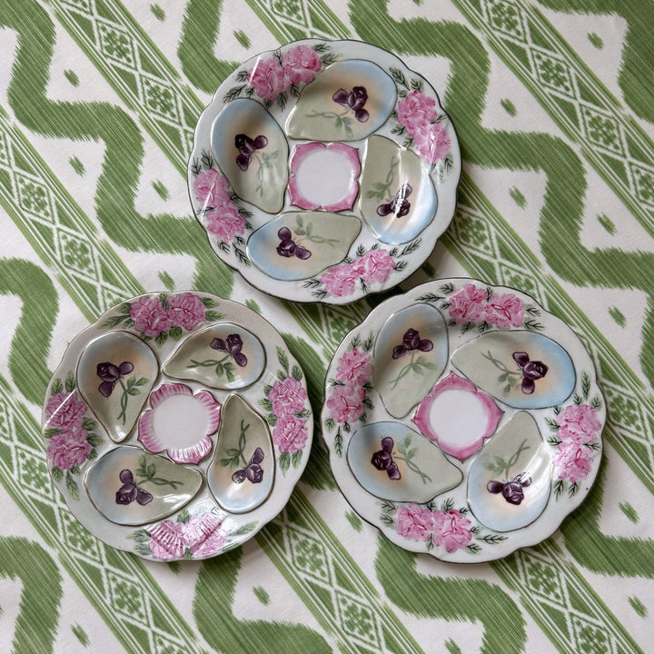 Vintage Nippon Oyster Plate with Hand Painted Roses