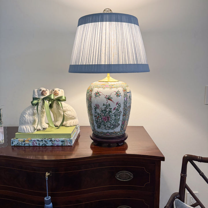 Vintage Large Rose Medallion Lamp