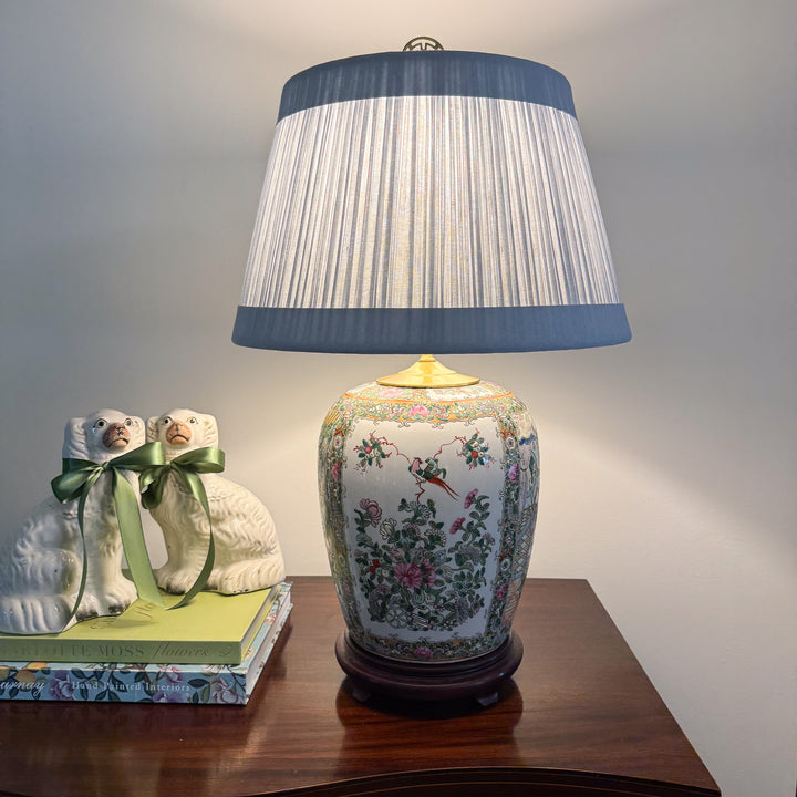 Vintage Large Rose Medallion Lamp