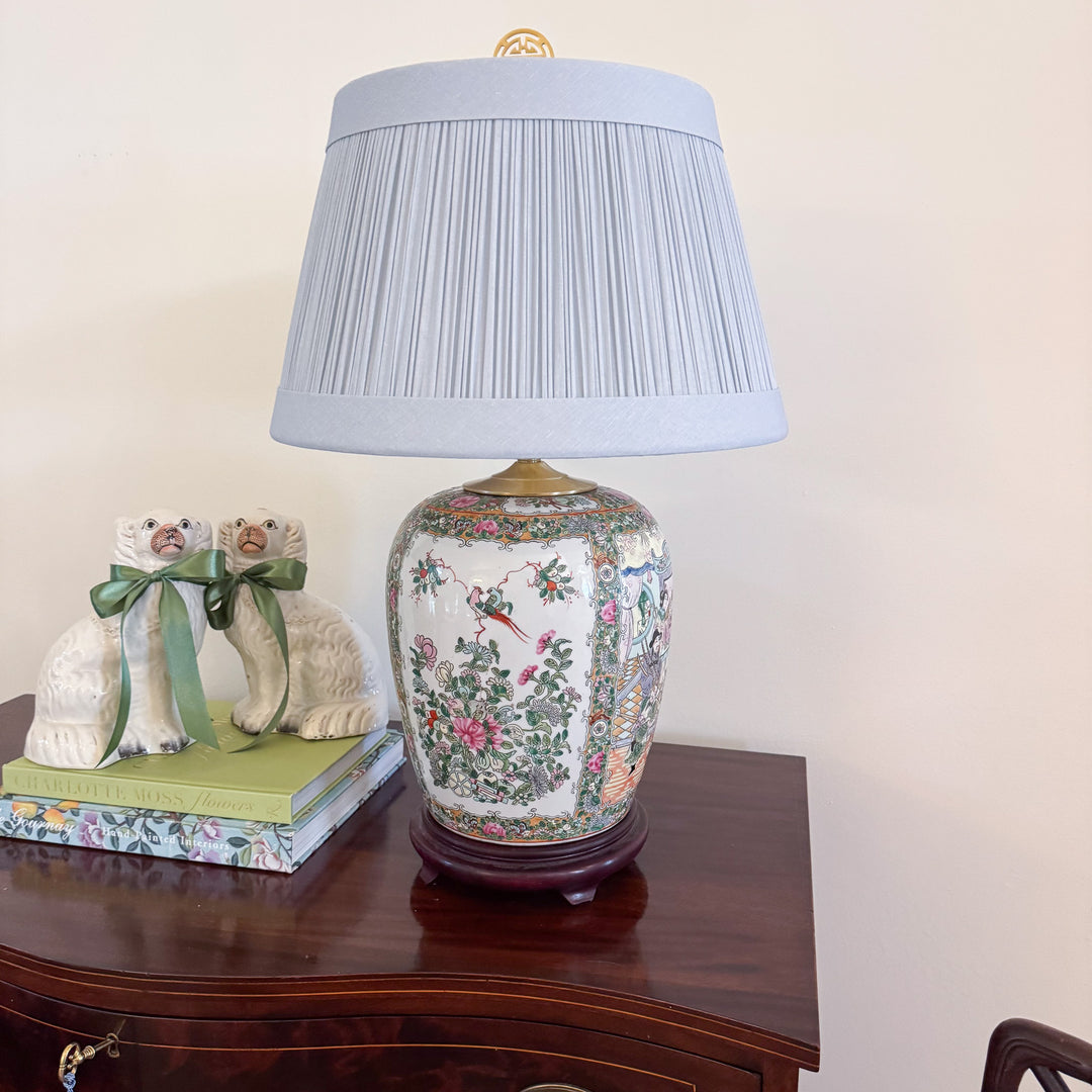 Vintage Large Rose Medallion Lamp
