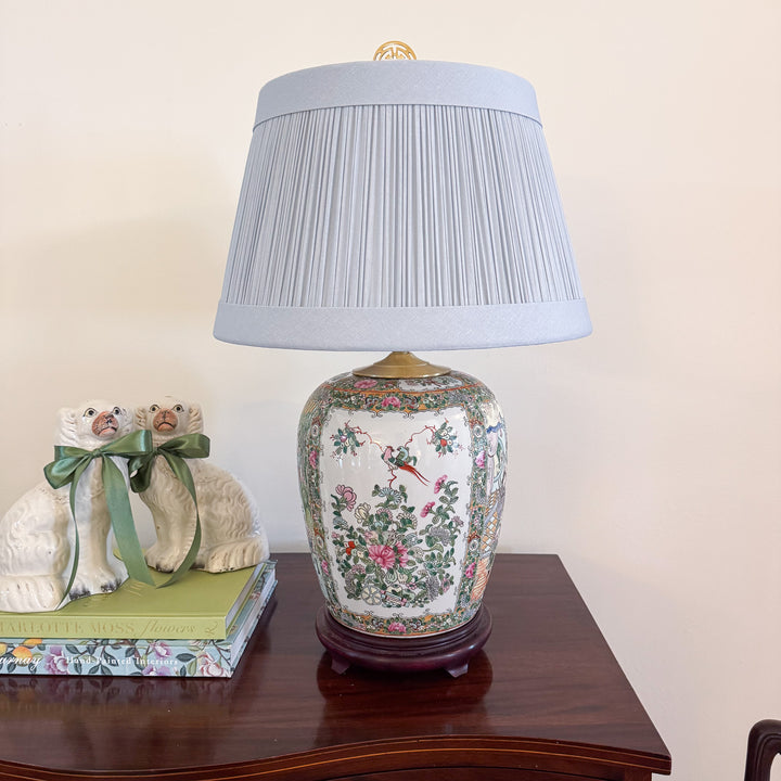 Vintage Large Rose Medallion Lamp