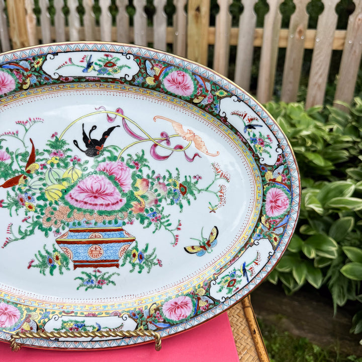 Vintage 16" Famille Rose Platter