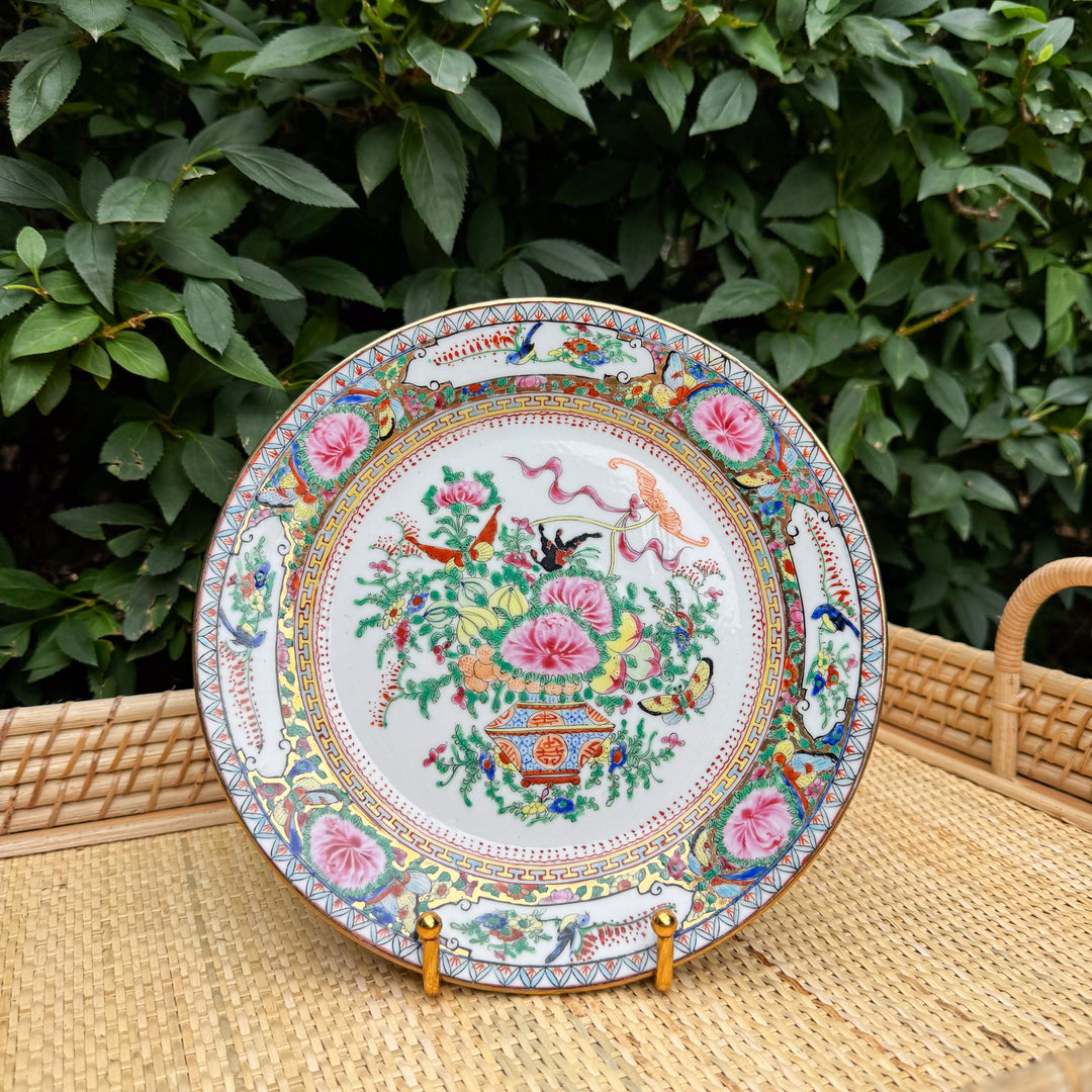 Vintage Famille Rose Luncheon Plates