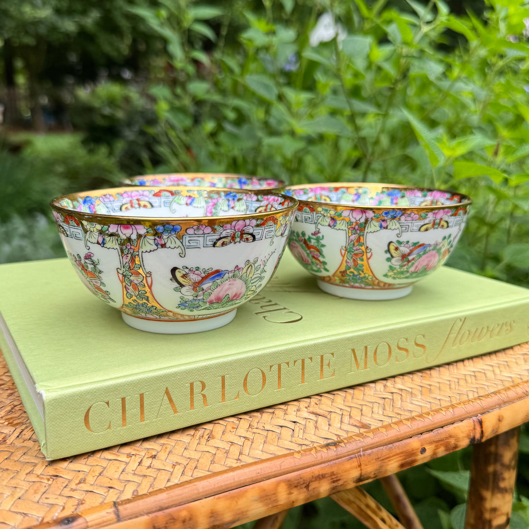 Vintage Rose Canton Decorative Bowls