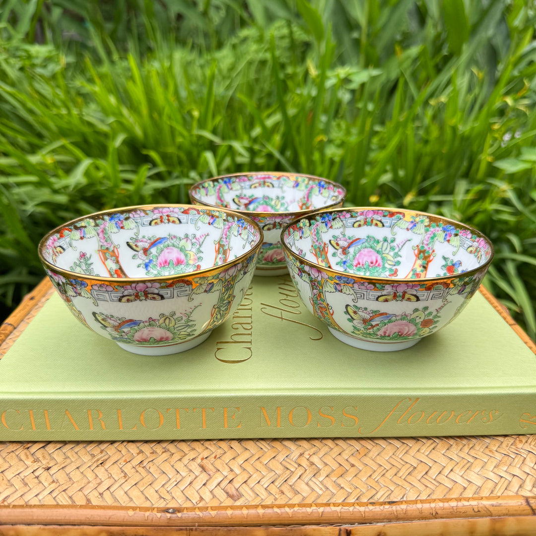 Vintage Rose Canton Decorative Bowls