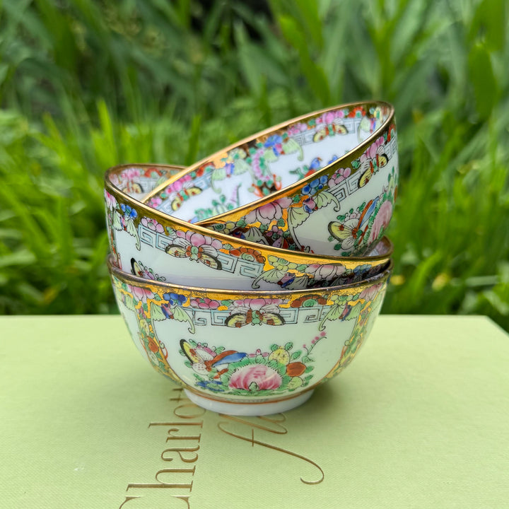 Vintage Rose Canton Decorative Bowls