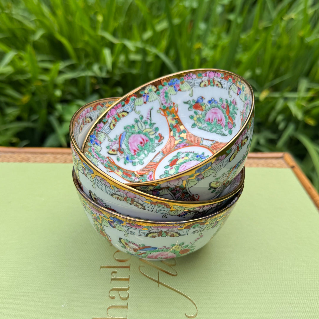 Vintage Rose Canton Decorative Bowls