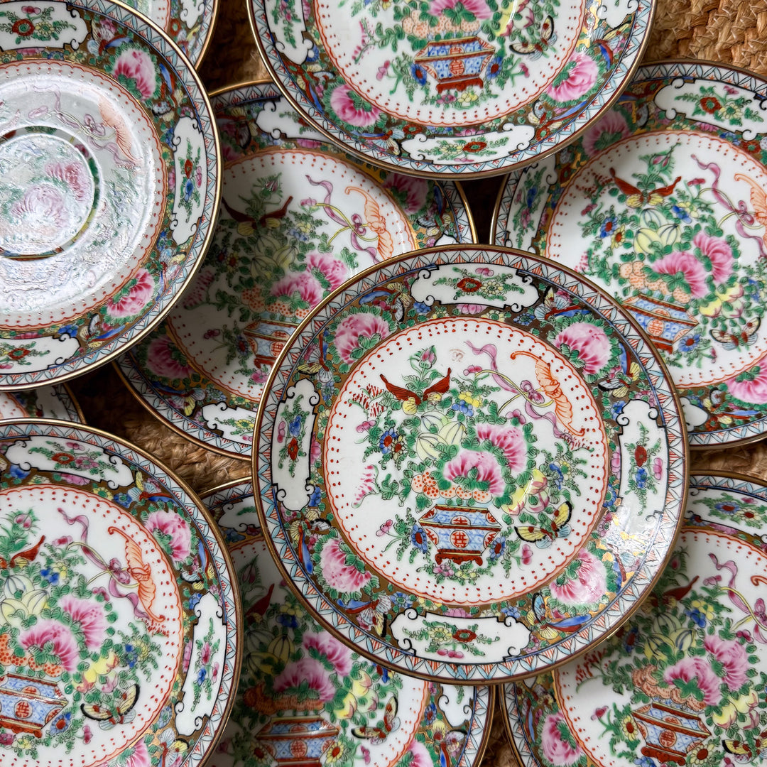 Vintage Famille Rose Saucers