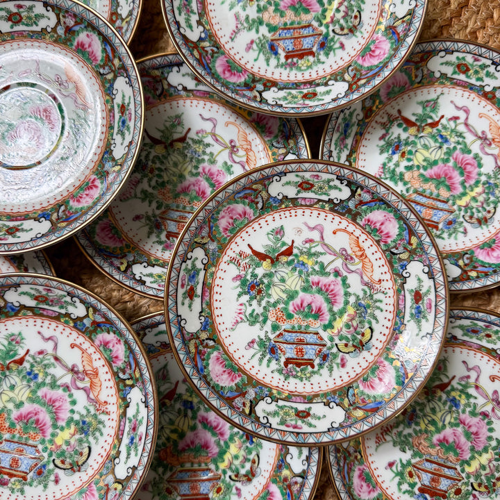 Vintage Famille Rose Saucers