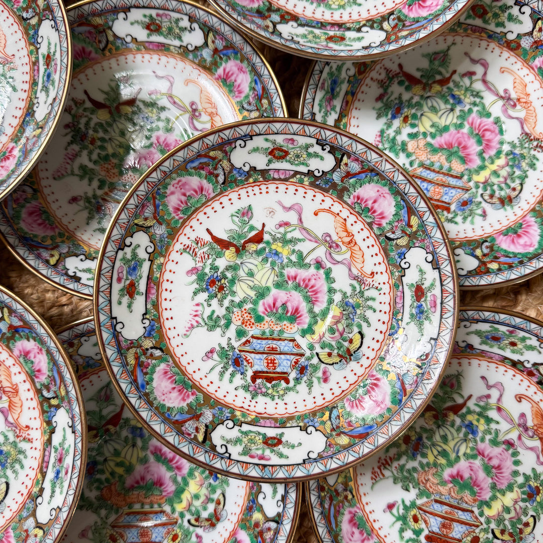 Vintage Famille Rose Saucers